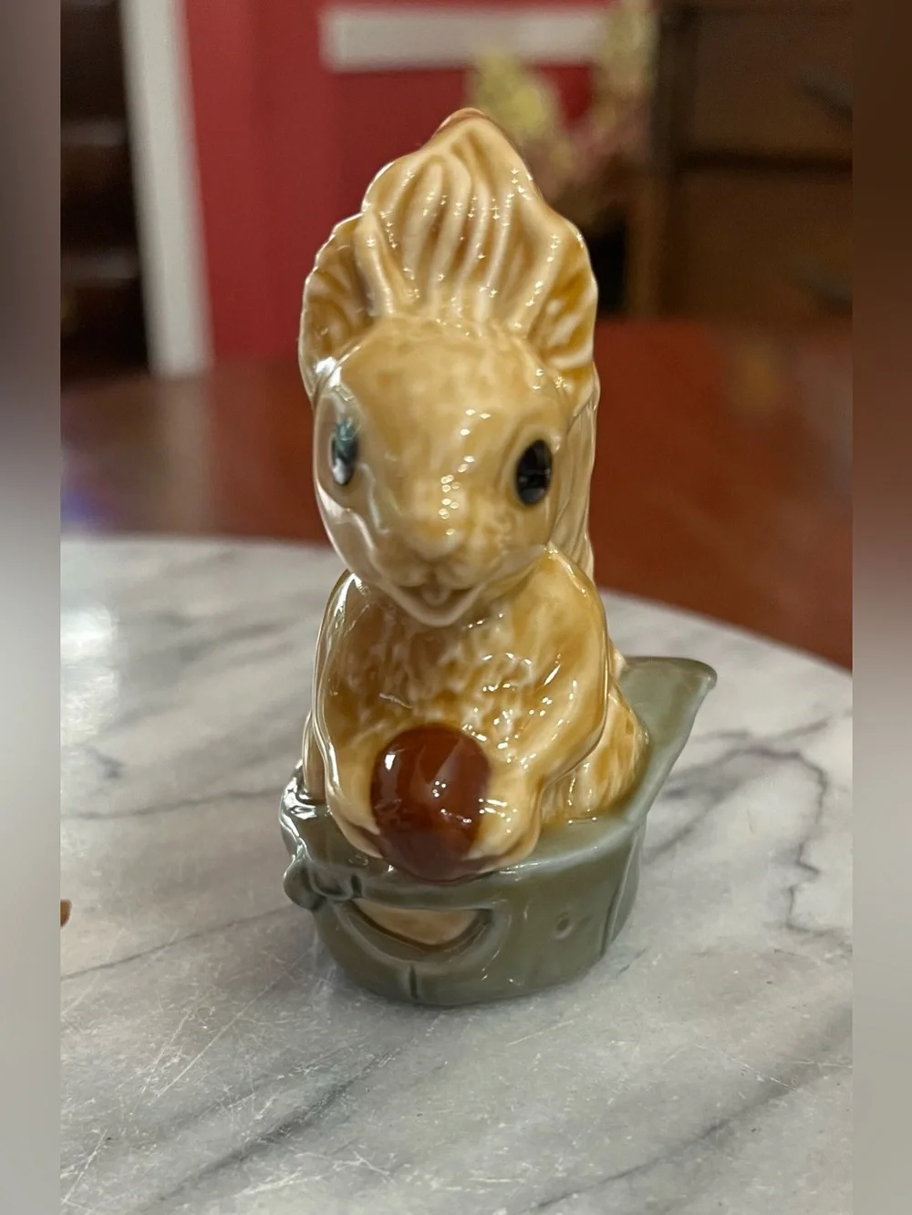 VTG Wade England Hattie the Squirrel Figurine in Green Top Hat Porcelain Whimsy